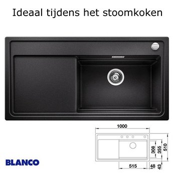 Blanco Spoelbak keuken BLANCO ZENAR XL 6 S SteamerPlus incl.toebehoren