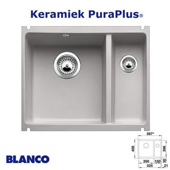 Blanco Spoelbak Blanco Subline 340/150 U Keramiek PuraPlus® onderbouw