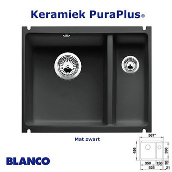 Blanco Spoelbak Blanco Subline 340/150 U Keramiek PuraPlus® onderbouw