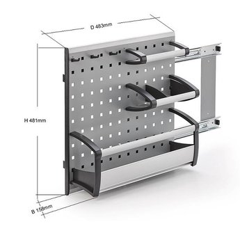 Naber Keukenonderdelen Vario Ordesysteem 3909. aluminium.