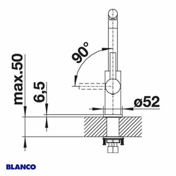 Blanco Keukenkraan BLANCO LANORA RVS geborsteld