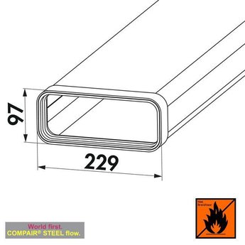 Beschrijving Formuleren Drama Afvoer dampkap platte buis 150mm Steel Flow - IkShop