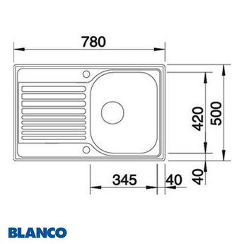 Blanco Spoelbak Blanco Tipo 45S Compact 513675 Linnenmotief