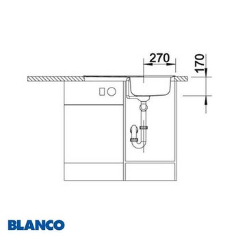 Blanco Spoelbak Blanco Tipo 45S Compact 513675 Linnenmotief