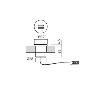 USB inbouw inclusief 12 V/15 W led trafo