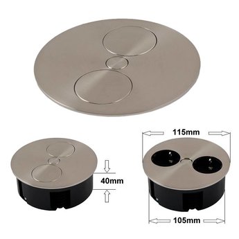 Keuken stopcontact Twist 2 x USB Mat zwart Randaarding