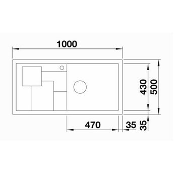 Blanco Spoelbak Blanco SITY XL 6 S - Antraciet - Lava grey