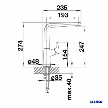 Blanco Keukenkraan BLANCO AVONA Chroom
