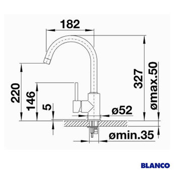BLANCO Mida S HD chroom 521454 - Uittrekbare sproeikop.