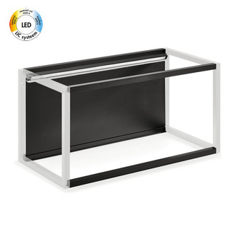 Naber Wandsysteem One | Cubo, Achterwandset met LED verlichting  600 mm| Mat zwart