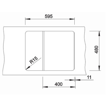 Blanco Zwarte Spoelbak Blanco Zia 40S-526006-Black line