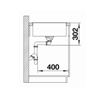 Blanco Zwarte Spoelbak Blanco AXIA III 45S-525840-Black line