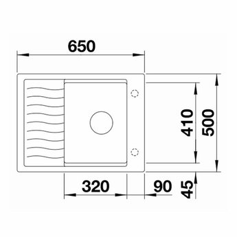 Blanco Zwarte Spoelbak Blanco ELON 45S-525880-Black line