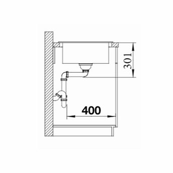 Blanco Zwarte Spoelbak Blanco ELON 45S-525880-Black line