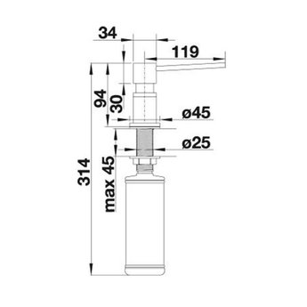 Blanco Zeepdispenser Blanco Lato 525809 Edelstaal finish Inox