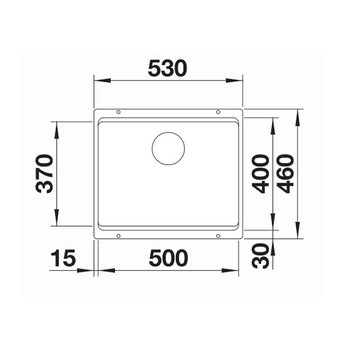 Blanco Zwarte Spoelbak Blanco ETAGON 500U-525887-Black line - Onderbouw