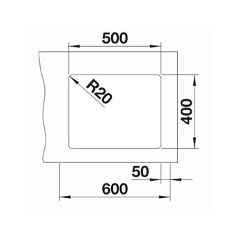 Blanco Zwarte Spoelbak Blanco ETAGON 500U-525887-Black line - Onderbouw