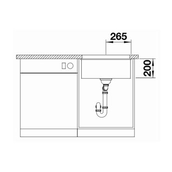 Blanco Zwarte Spoelbak Blanco ETAGON 500U-525887-Black line - Onderbouw