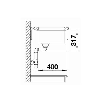 Blanco Zwarte Spoelbak Blanco ETAGON 500U-525887-Black line - Onderbouw