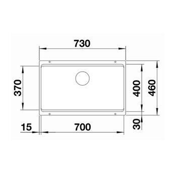 Blanco Zwarte Spoelbak Blanco ETAGON 700U-525891-Black line - Onderbouw