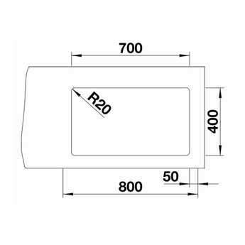 Blanco Zwarte Spoelbak Blanco ETAGON 700U-525891-Black line - Onderbouw