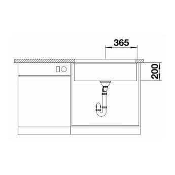 Blanco Zwarte Spoelbak Blanco ETAGON 700U-525891-Black line - Onderbouw