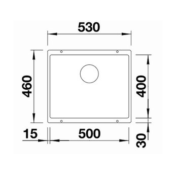 Blanco Zwarte Spoelbak Blanco SUBLINE 500U-525995-Black line - Onderbouw