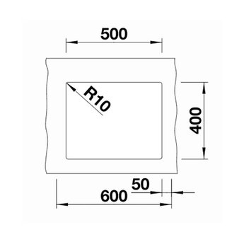 Blanco Zwarte Spoelbak Blanco SUBLINE 500U-525995-Black line - Onderbouw