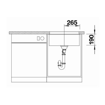 Blanco Zwarte Spoelbak Blanco SUBLINE 500U-525995-Black line - Onderbouw