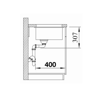 Blanco Zwarte Spoelbak Blanco SUBLINE 500U-525995-Black line - Onderbouw