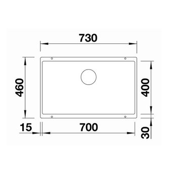 Blanco Zwarte Spoelbak Blanco SUBLINE 700U-526001-Black line - Onderbouw