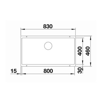 Blanco Zwarte Spoelbak Blanco SUBLINE 800U-526005-Black line - Onderbouw