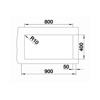 Blanco Zwarte Spoelbak Blanco SUBLINE 800U-526005-Black line - Onderbouw