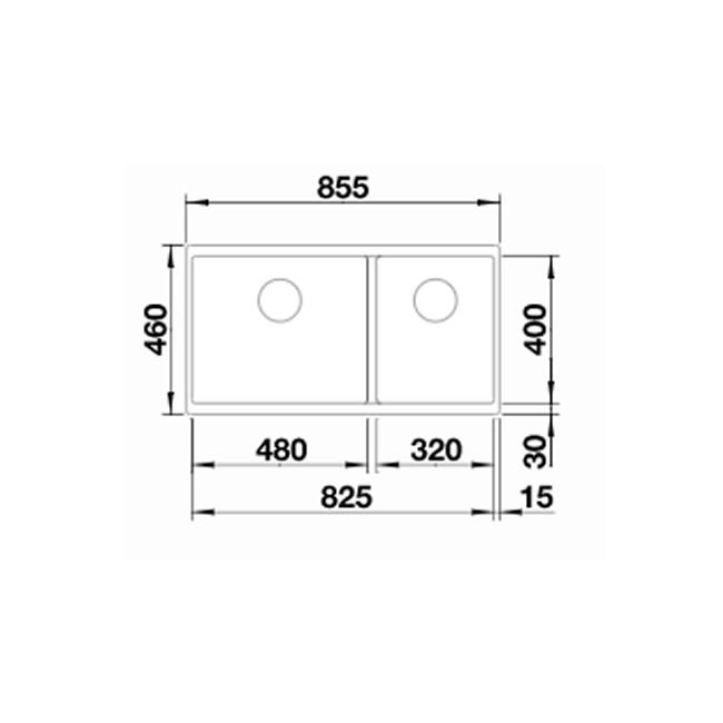 Zwarte Spoelbak Blanco SUBLINE 480/320U-525993 | Black line | Onderb ...