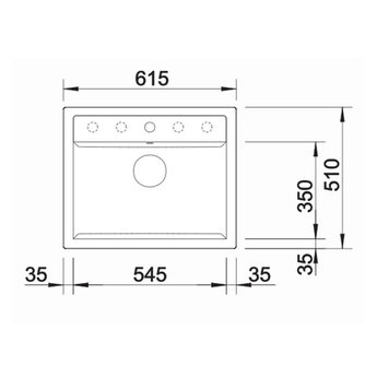 Blanco Zwarte Spoelbak Blanco DALAGO 6-525873-Auto-Black line