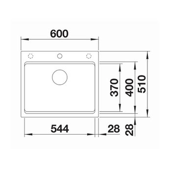 Blanco Zwarte Spoelbak Blanco ETAGON 6-525890-Black line