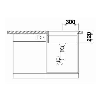 Blanco Zwarte Spoelbak Blanco ETAGON 6-525890-Black line