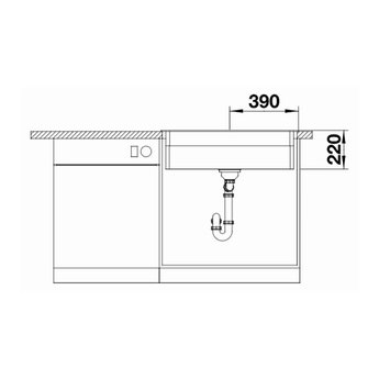 Blanco Zwarte Spoelbak Blanco ETAGON 8-525893-Black line