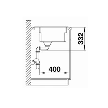 Blanco Zwarte Spoelbak Blanco ETAGON 8-525893-Black line