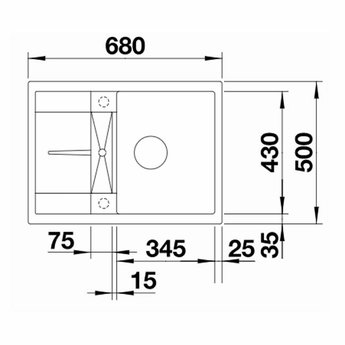 Blanco Zwarte Spoelbak Blanco METRA 45 S Compact-525912-Man/Auto-Black line