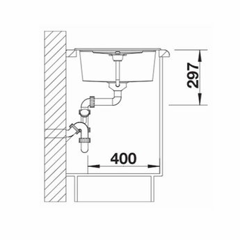 Blanco Zwarte Spoelbak Blanco METRA 45 S -525914-Automatische bediening-Black line