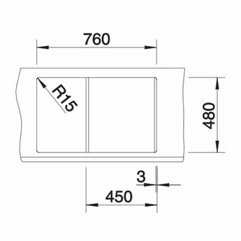 Blanco Zwarte Spoelbak Blanco METRA 45 S -525914-Automatische bediening-Black line