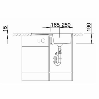 Blanco Zwarte Spoelbak Blanco METRA 45 SF -525917-Vlakbouw-Automatische bediening-Black line