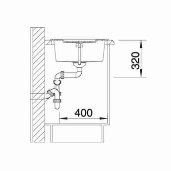 Blanco Zwarte Spoelbak Blanco METRA 5 S -525919-Black line