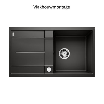 Blanco Zwarte Spoelbak Blanco METRA 5 SF -525921-Vlakbouw-Automatische bediening-Black line