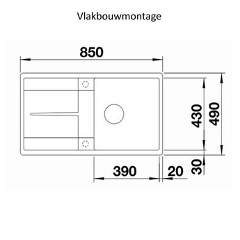 Blanco Zwarte Spoelbak Blanco METRA 5 SF -525921-Vlakbouw-Automatische bediening-Black line