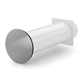 Flow Star 125 muurdoorvoerunit, wit/Roestvrij staal