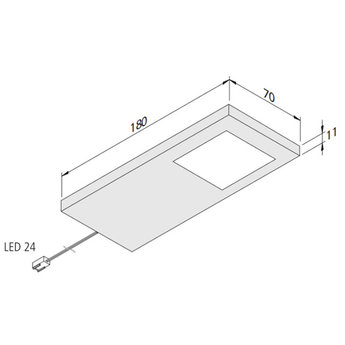 Hera LED Keukenverlichting onderbouw Slim-Pad-F met dimmer led set 5 zwart - 24 V