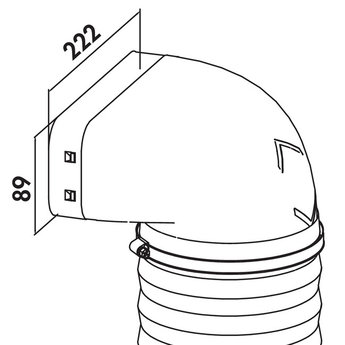 Compair Prime Flow P-URX 150 omkeerstuk 90° met flexibele buis, Verbindingselement, L 1000 mm, lichtgrijs