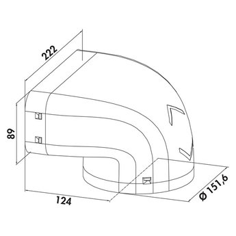 Compair Prime Flow P-URX 150 omkeerstuk 90° met flexibele buis, Verbindingselement, L 1000 mm, lichtgrijs